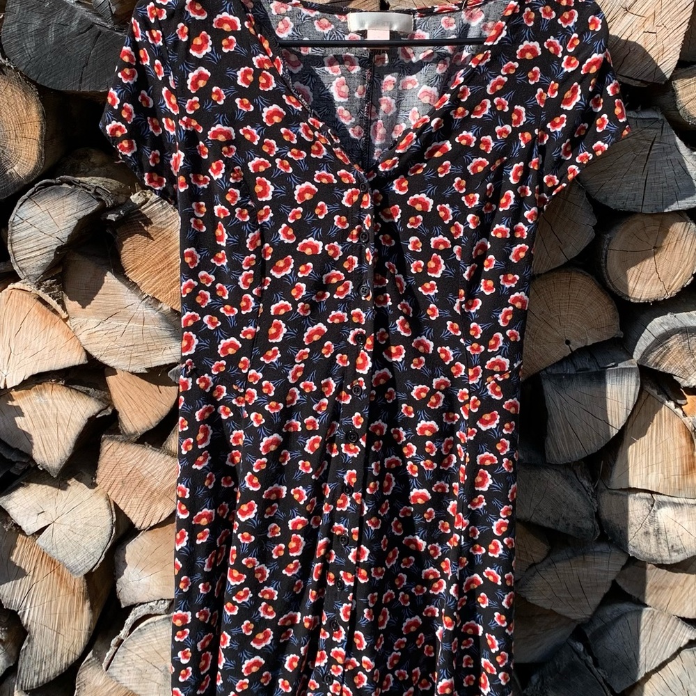 Band of Gypsies Short Sleeve Tie Back Mini Dress